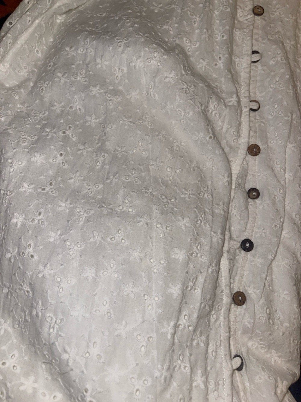 The Fringe Pineapple White Eyelet Button-Front maxi Dress - Picture 7 of 7